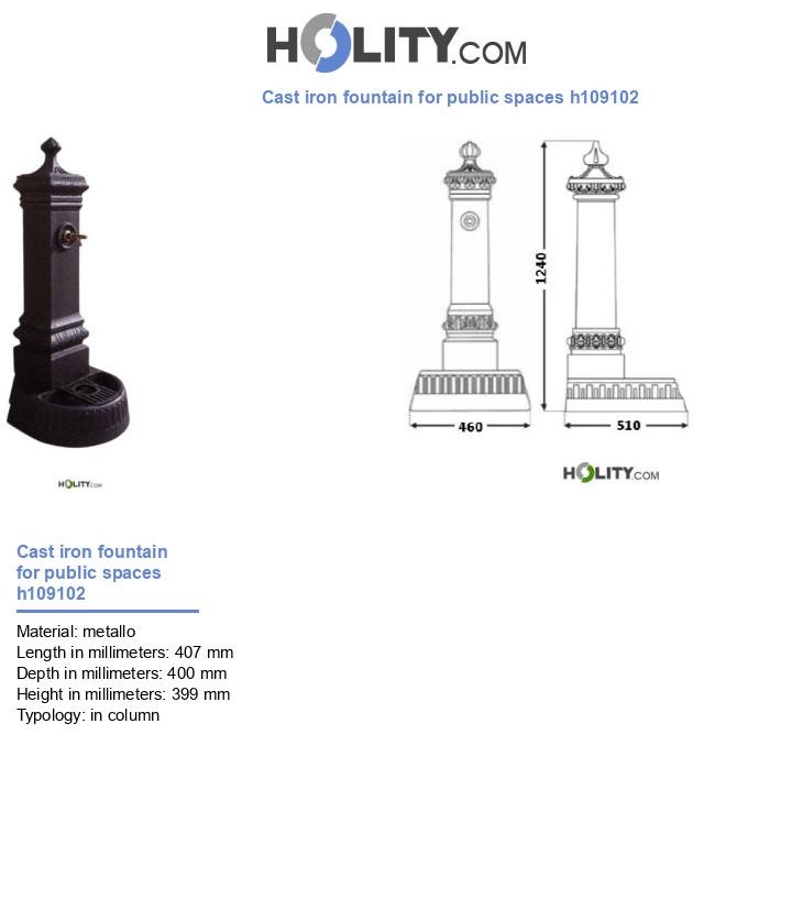 Cast iron fountain for public spaces h109102