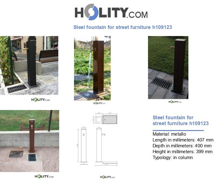 Steel fountain for street furniture h109123