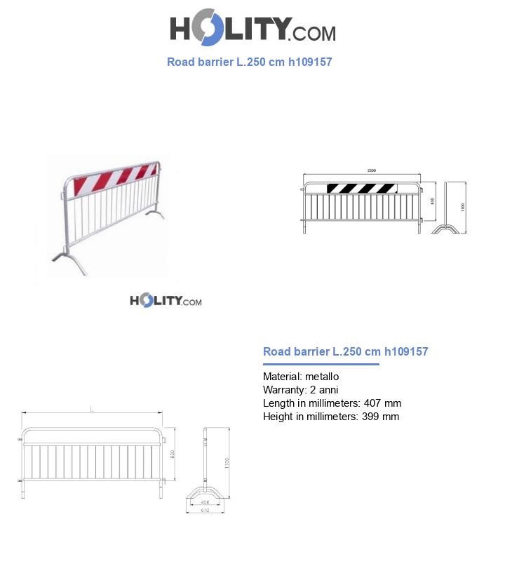 Road barrier L.250 cm h109157