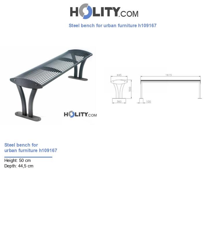 Steel bench for urban furniture h109167