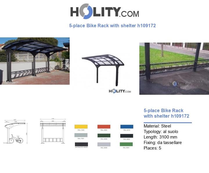 5-place Bike Rack with shelter h109172