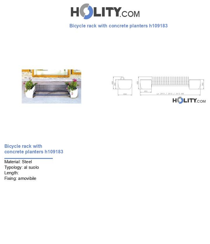 Bicycle rack with concrete planters h109183