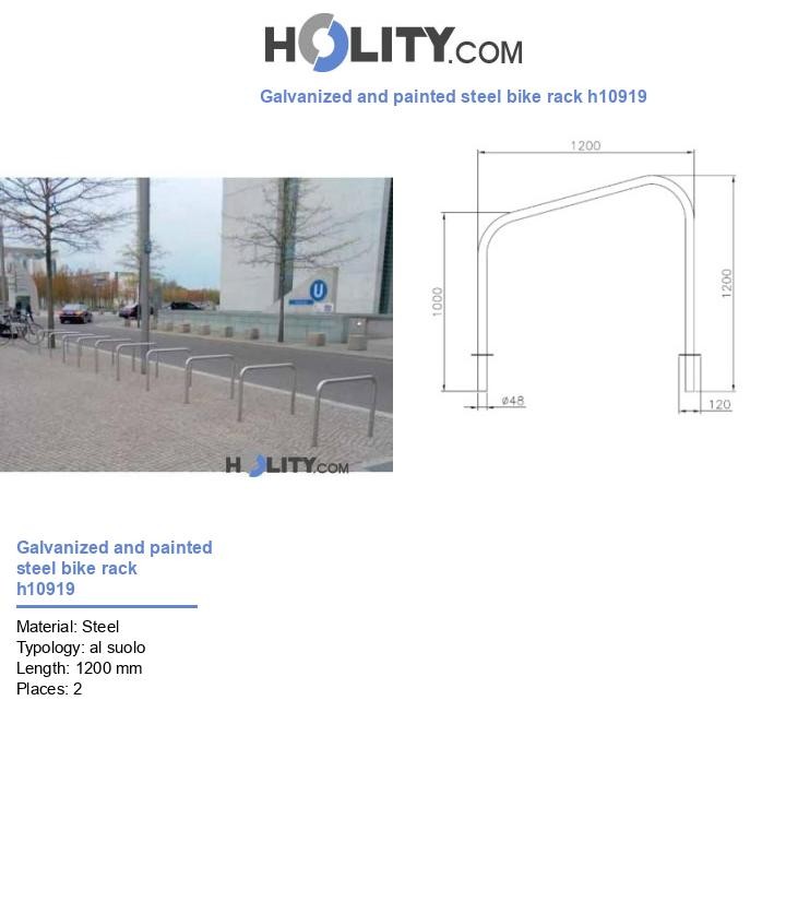 Galvanized and painted steel bike rack h10919