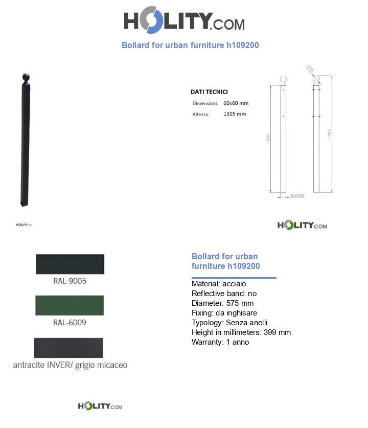 Bollard for urban furniture h109200