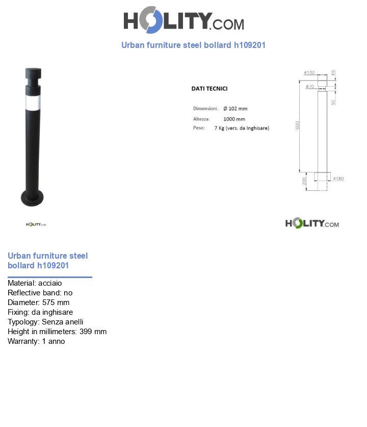 Urban furniture steel bollard h109201