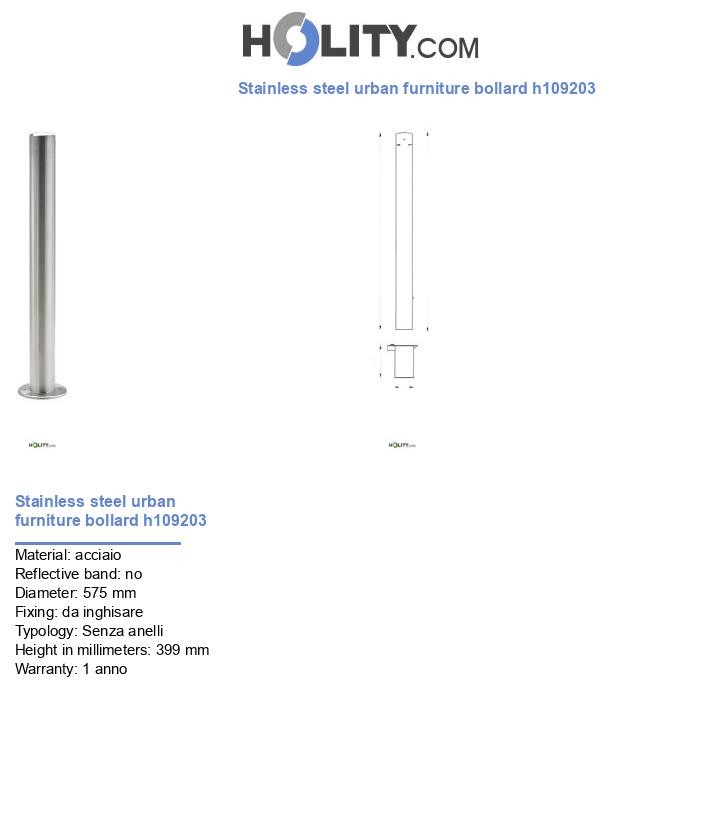 Stainless steel urban furniture bollard h109203