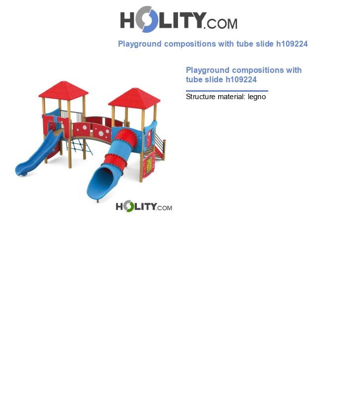 Playground compositions with tube slide h109224