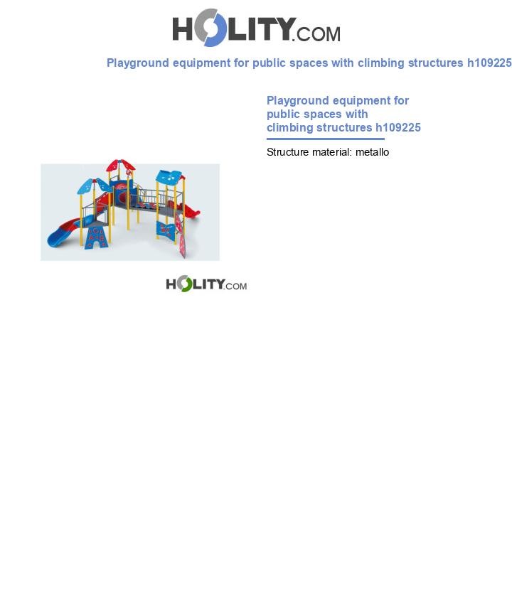 Playground equipment for public spaces with climbing structures h109225