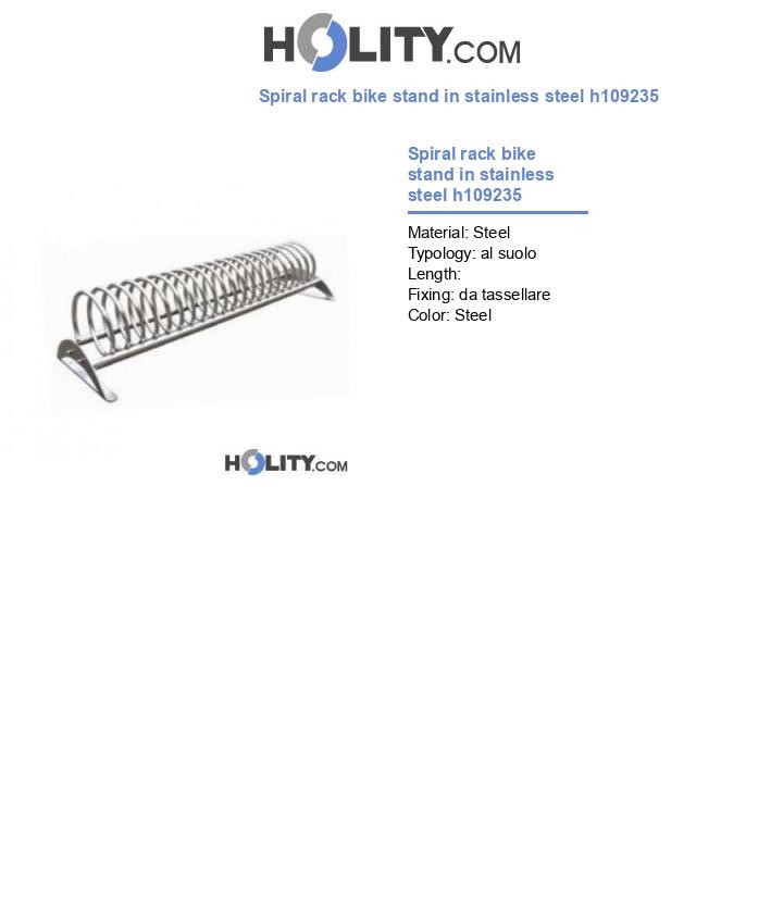 Spiral rack bike stand in stainless steel h109235