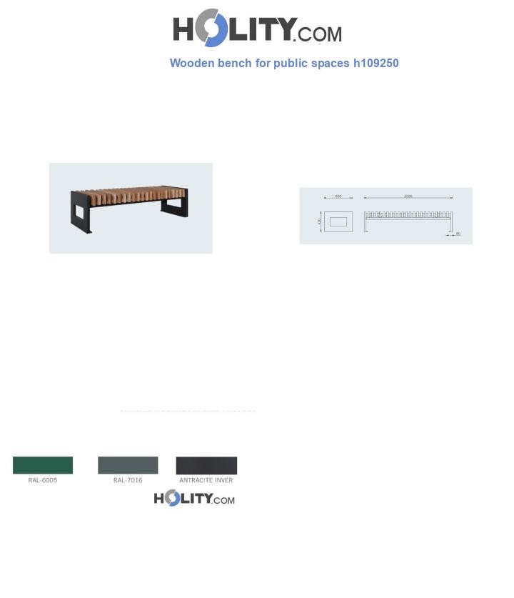 Wooden bench for public spaces h109250