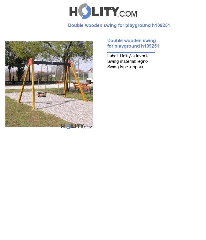 Double wooden swing for playground h109251