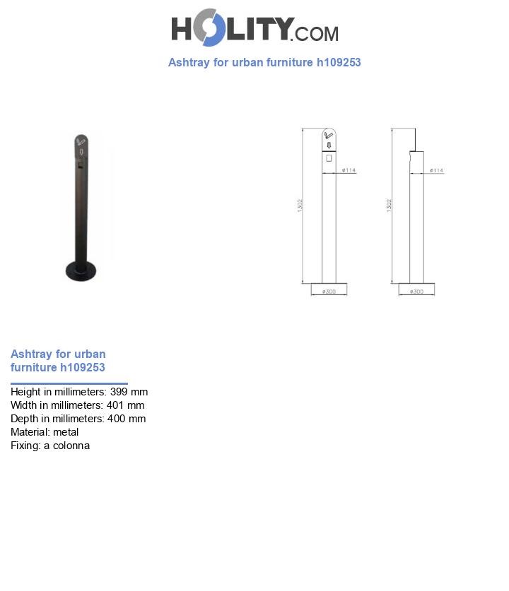 Ashtray for urban furniture h109253