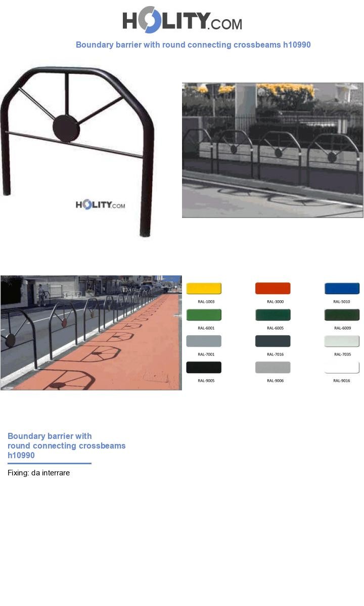 Boundary barrier with round connecting crossbeams h10990