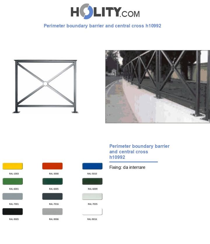 Perimeter boundary barrier and central cross h10992