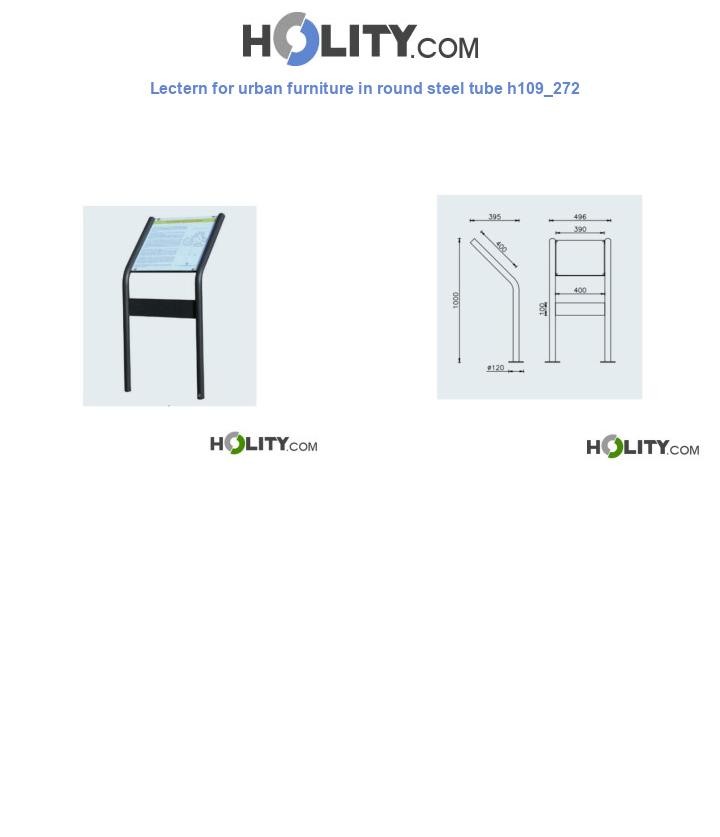 Lectern for urban furniture in round steel tube h109_272