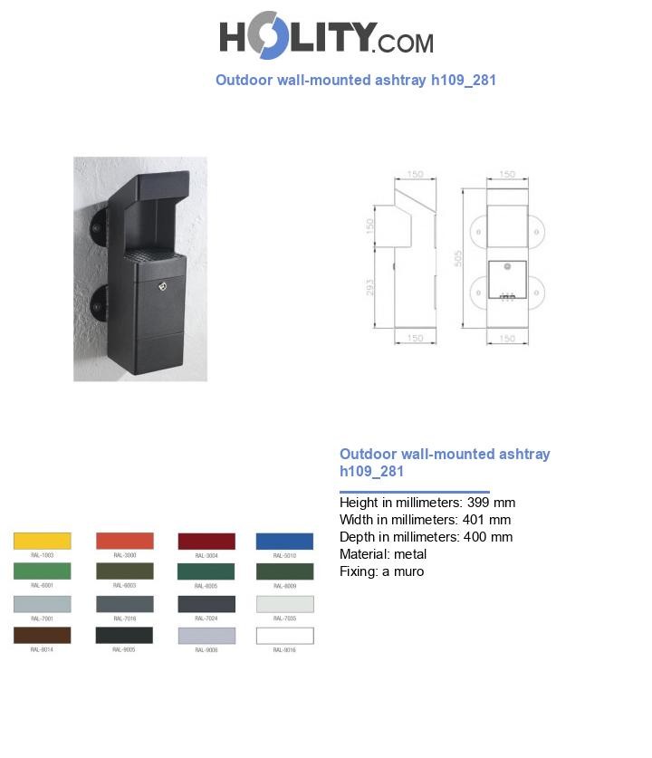Outdoor wall-mounted ashtray h109_281