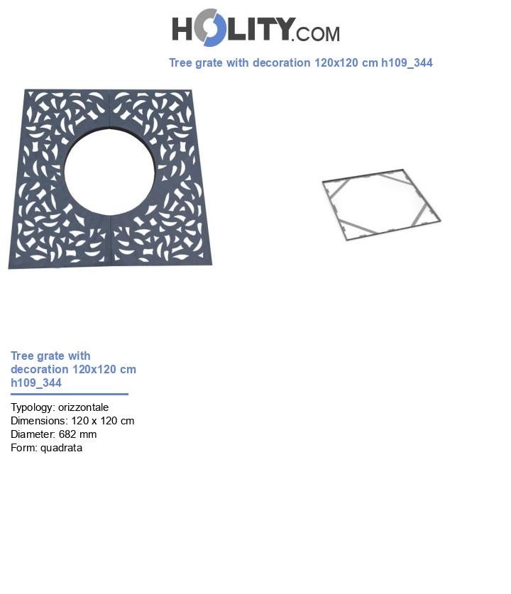 Tree grate with decoration 120x120 cm h109_344
