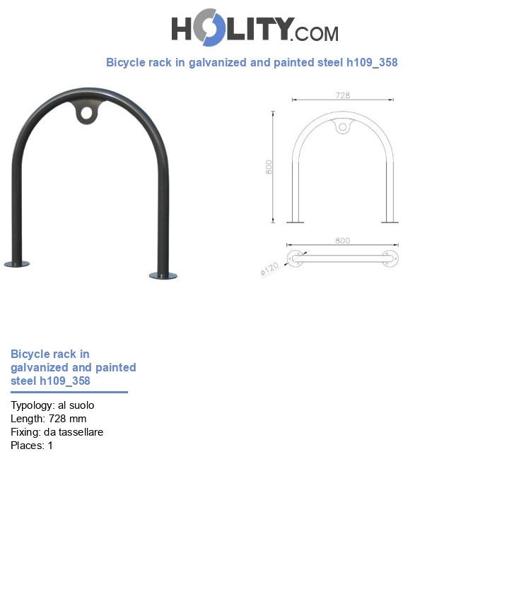 Bicycle rack in galvanized and painted steel h109_358