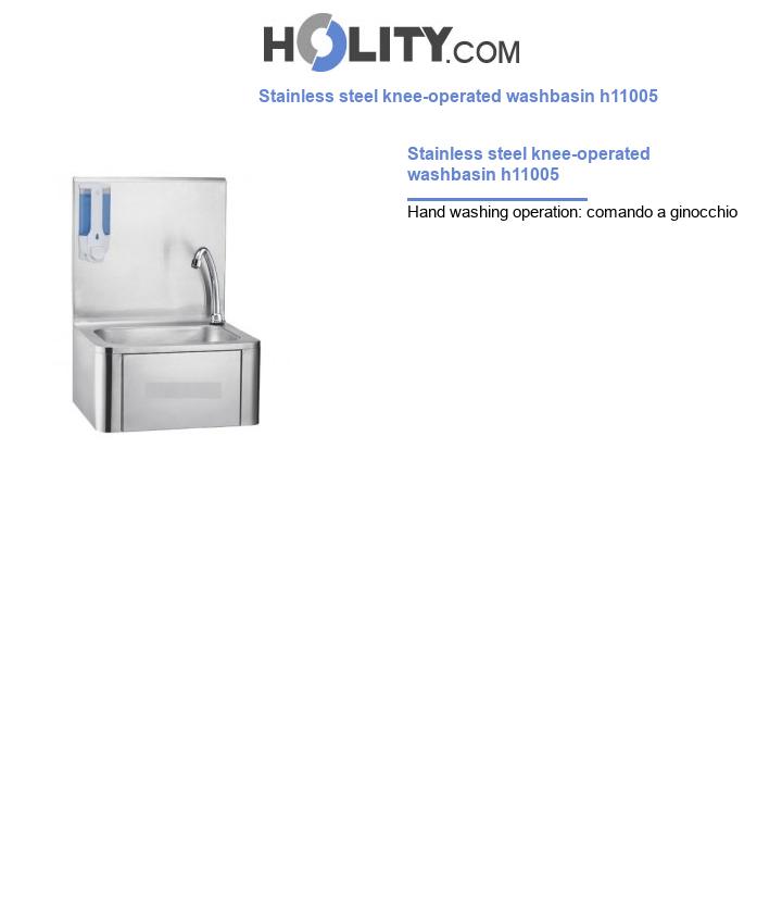 Stainless steel knee-operated washbasin h11005