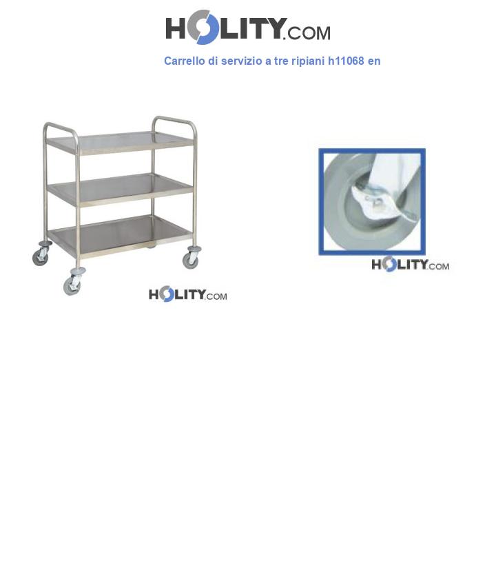 Carrello di servizio a tre ripiani h11068