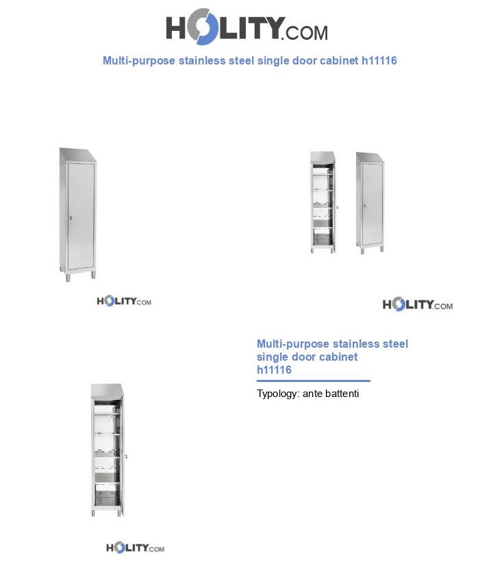 Multi-purpose stainless steel single door cabinet h11116