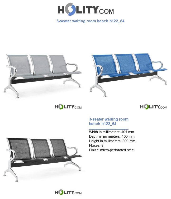 3-seater waiting room bench h122_64