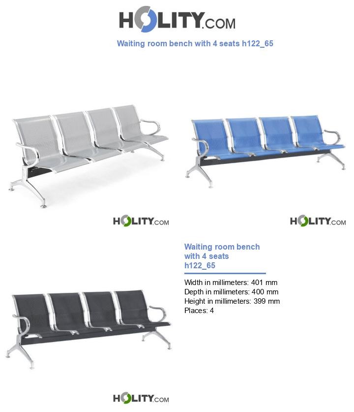Waiting room bench with 4 seats h122_65