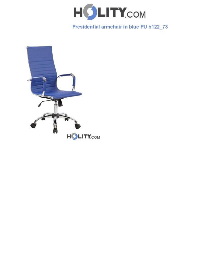 Presidential armchair in blue PU h122_73