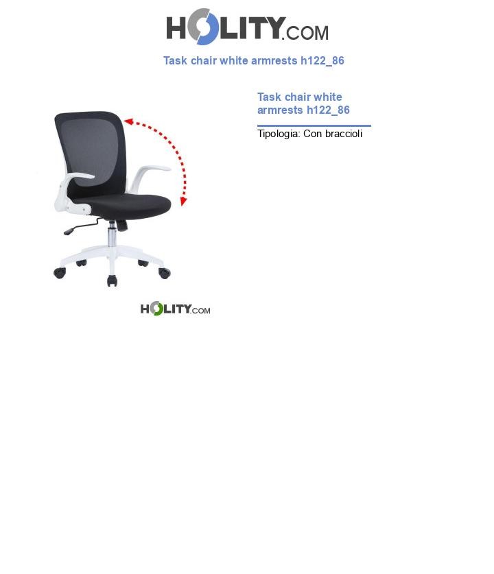 Task chair white armrests h122_86