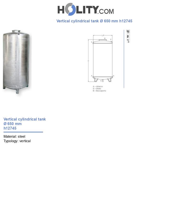 Vertical cylindrical tank Ø 650 mm h12745