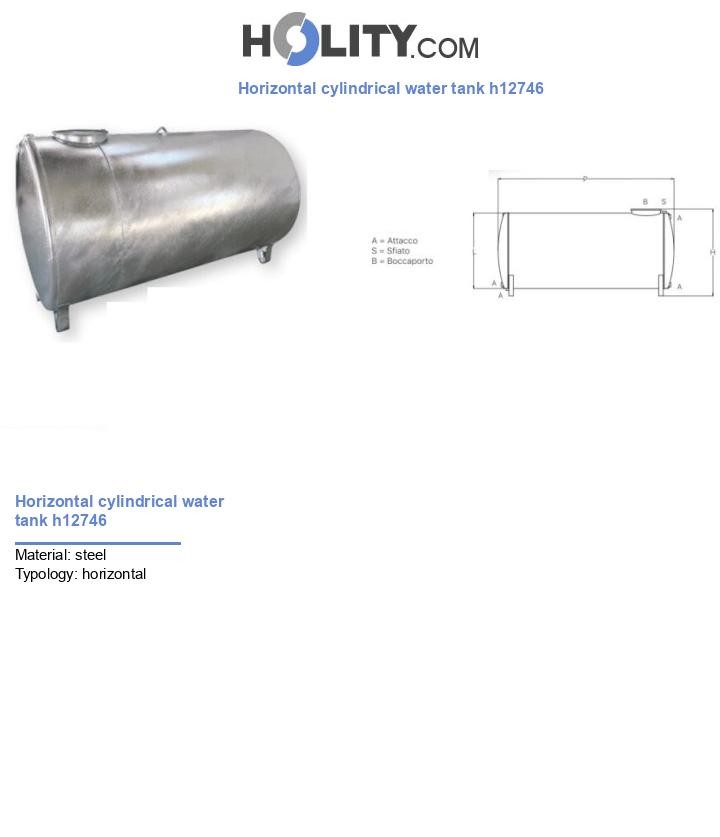Horizontal cylindrical water tank h12746
