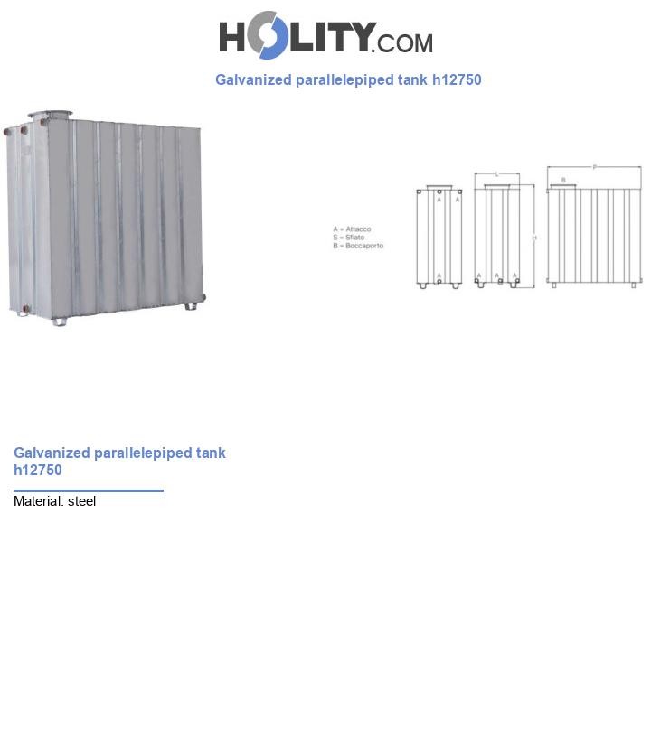 Galvanized parallelepiped tank h12750