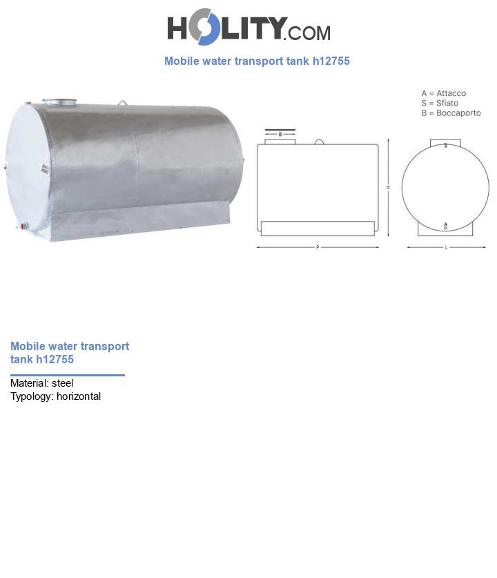 Mobile water transport tank h12755