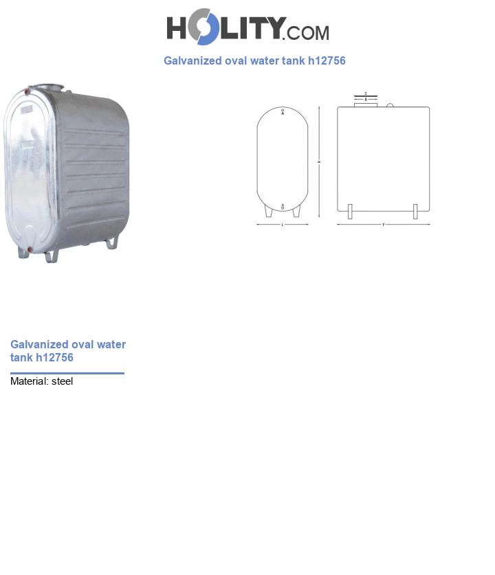 Galvanized oval water tank h12756