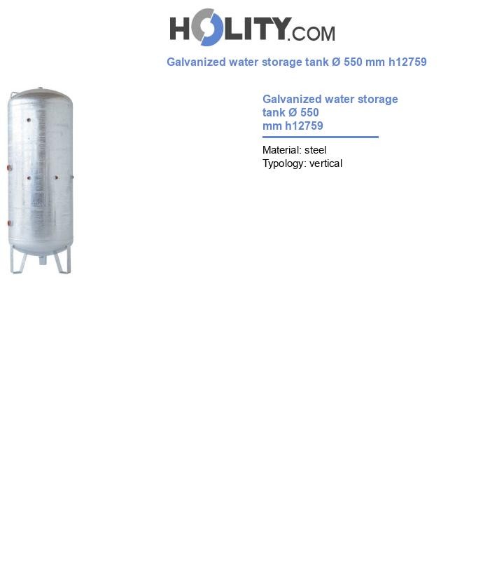 Galvanized water storage tank Ø 550 mm h12759