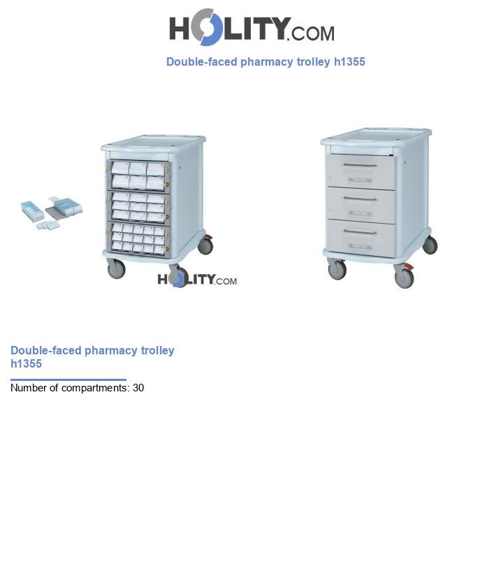 Double-faced pharmacy trolley h1355