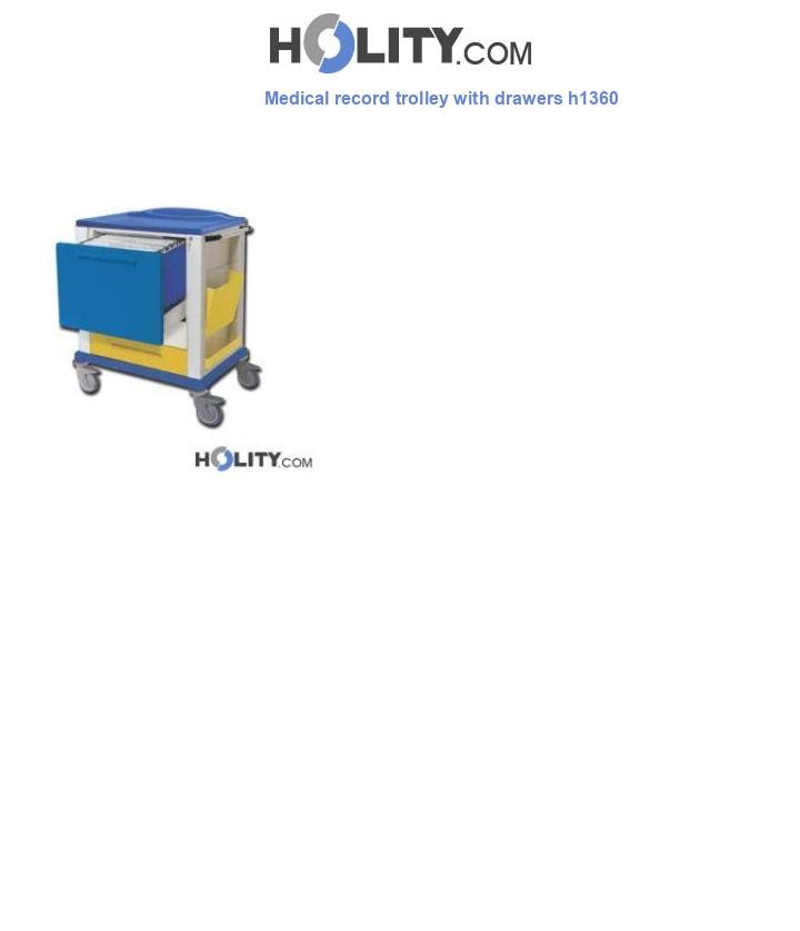 Medical record trolley with drawers h1360