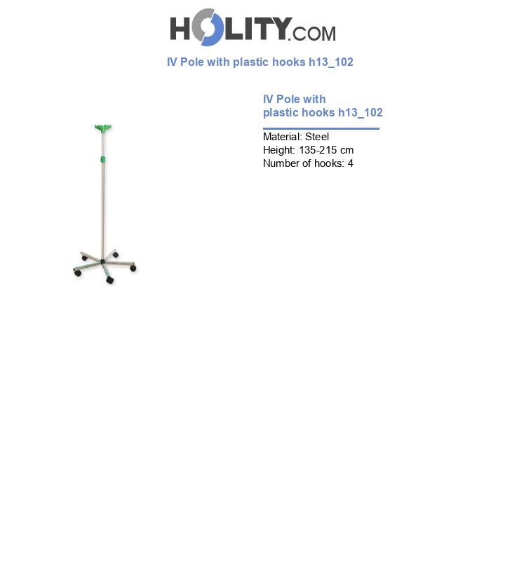 IV Pole with plastic hooks h13_102