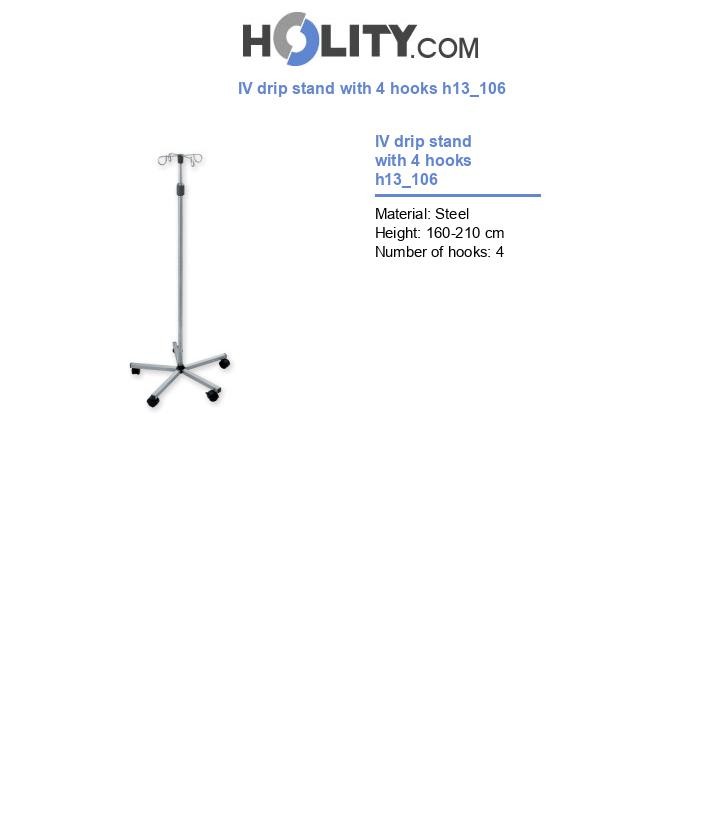 IV drip stand with 4 hooks h13_106