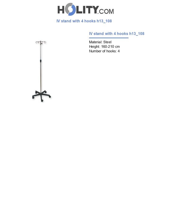 IV stand with 4 hooks h13_108