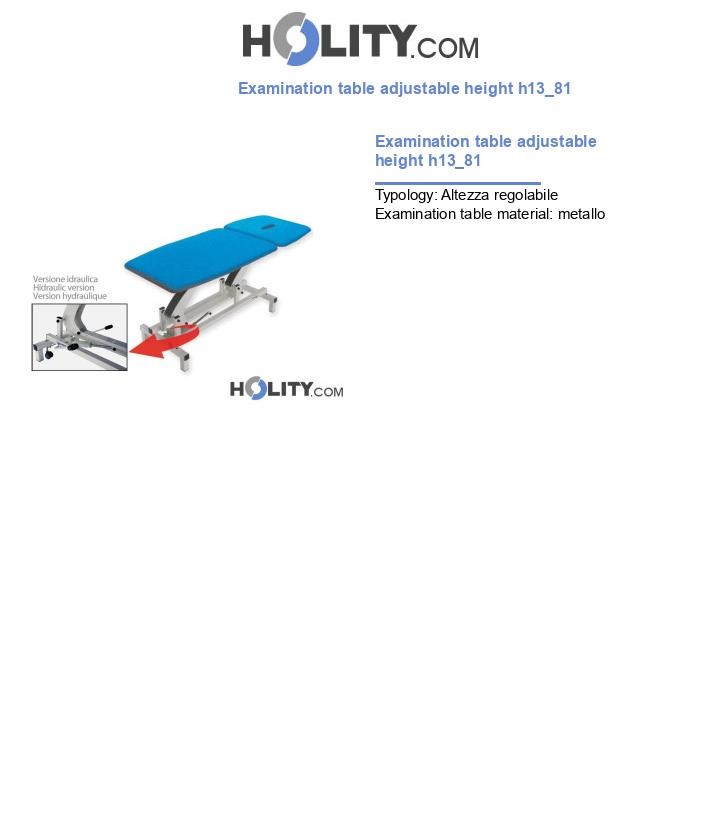 Examination table adjustable height h13_81