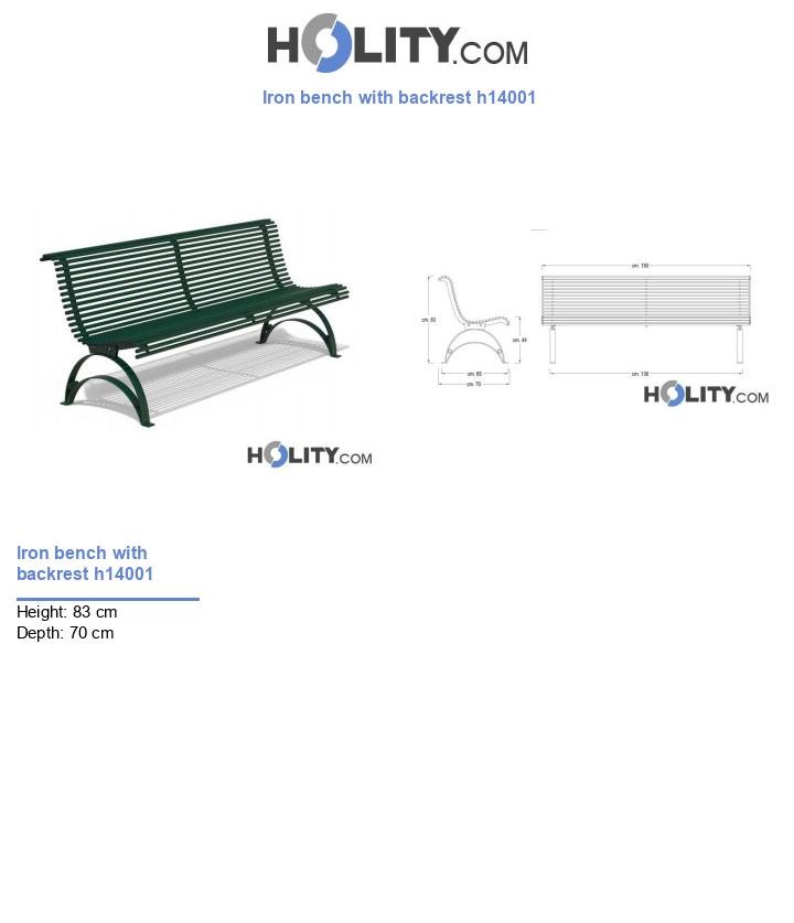 Iron bench with backrest h14001
