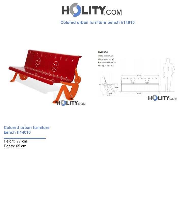 Colored urban furniture bench h14010