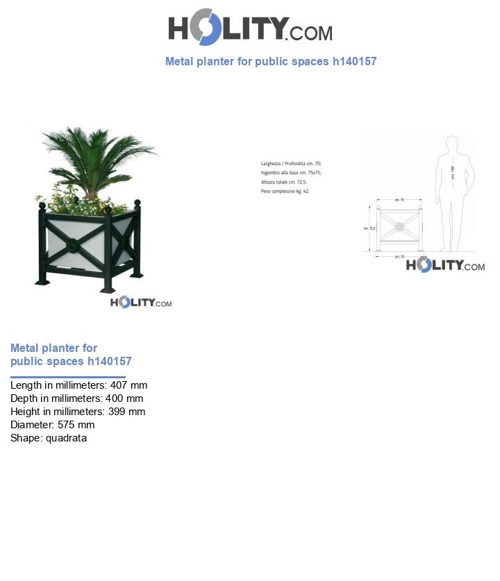 Metal planter for public spaces h140157