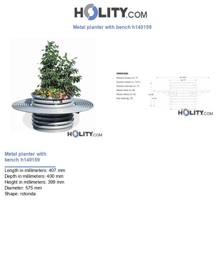 Metal planter with bench h140159