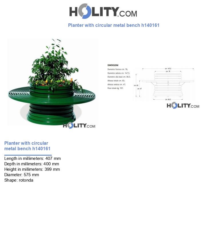 Planter with circular metal bench h140161