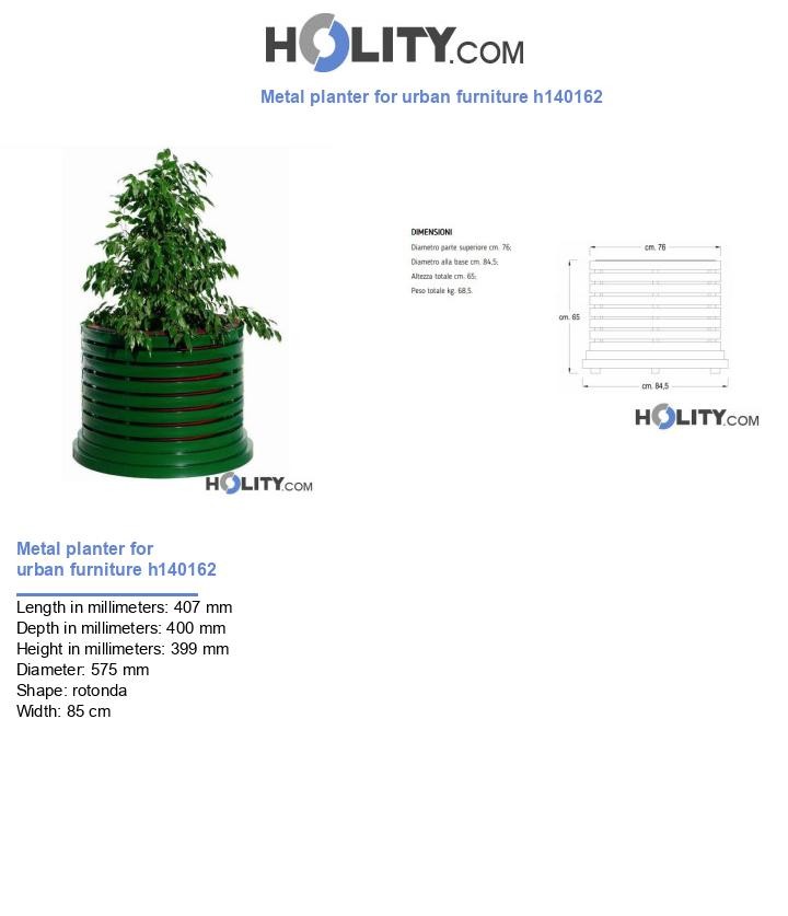 Metal planter for urban furniture h140162