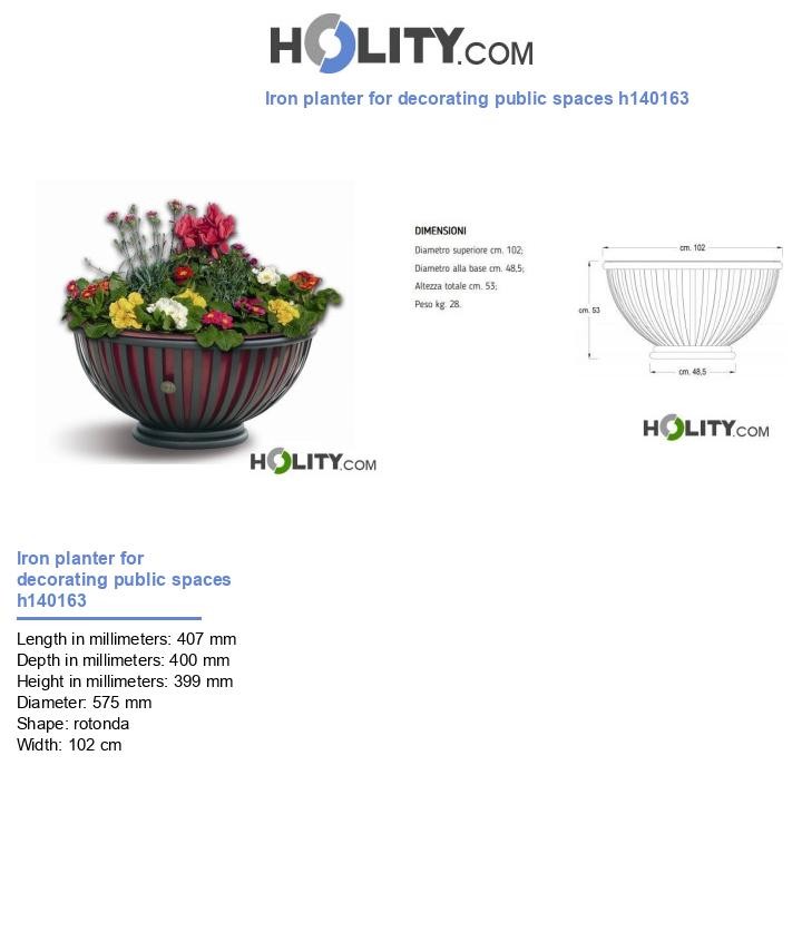 Iron planter for decorating public spaces h140163