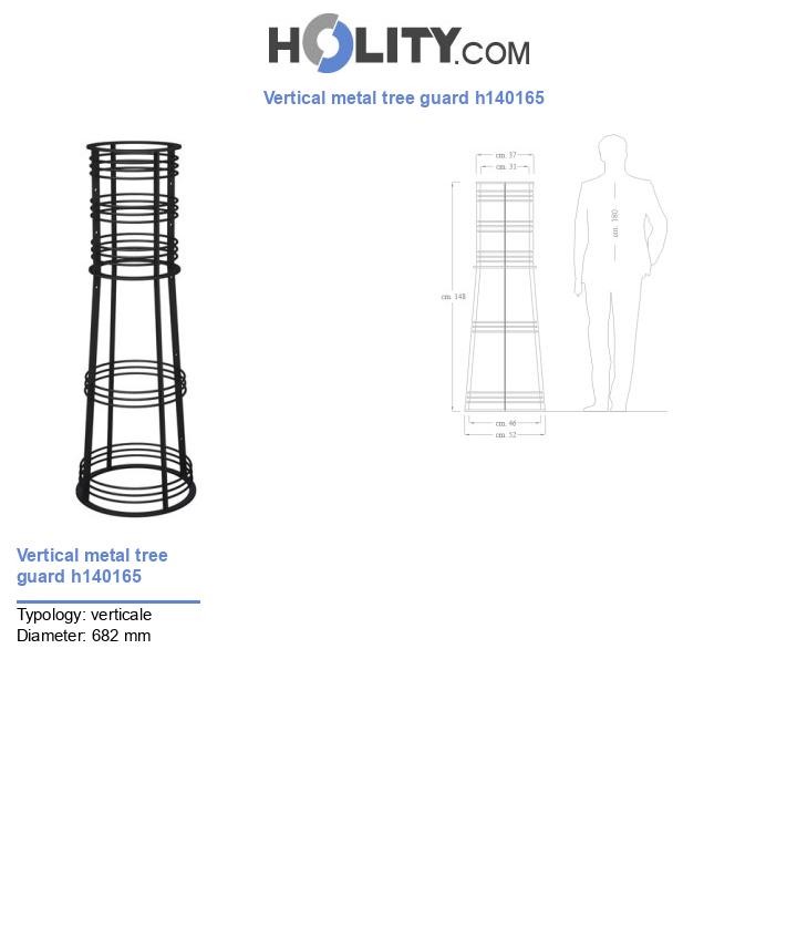 Vertical metal tree guard h140165