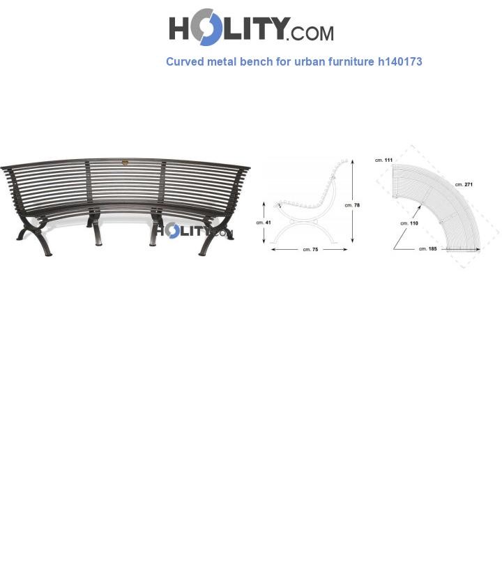 Curved metal bench for urban furniture h140173